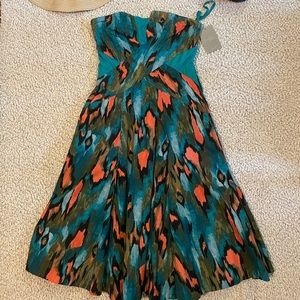 Beautiful Anthropologie strapless A-line dress!